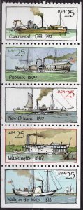 United States 2409a - Mint-NH - 25c Steamboats (Cpl) (1989) (cv $2.50)