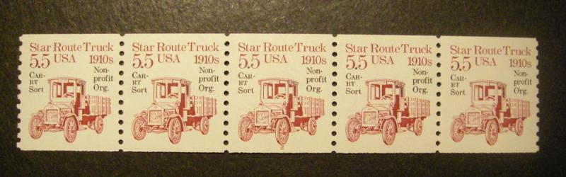 Scott 2125a, 5.5c precan Star Route Truck, PNC5 #2, MNH