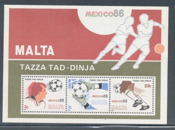 Malta Sc 681a 1986 Soccer World Cup stamp sheet mint NH