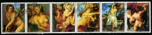 Paraguay #1259 a-f Strip, 1260 Rubens Paintings Nudes