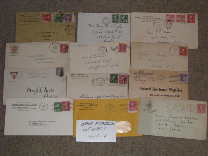 Mixed Lot of Washington-Franklin covers, (12) Lot# WFC1