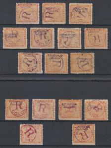 PANAMA 1903-04 REGISTRATION Sc F12 Heydon 419-421+ SPECIALIZED GROUP 16 STAMPS 