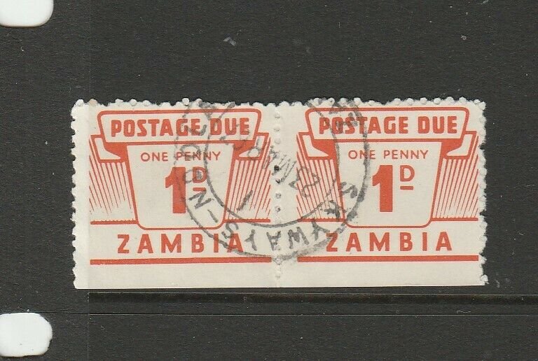 Zambia 1964 Dues 1d pair Used SG D11