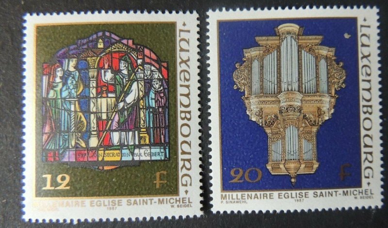 Luxembourg 1987 st michaels church religion 2 values MNH churches