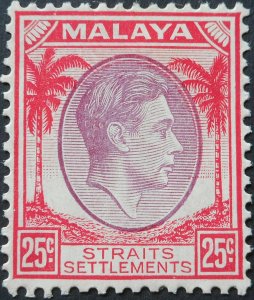 Malaya/Straits Settlements 1937 GVI 25 Cents SG 286 mint