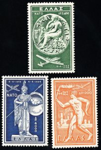 Greece Stamps # C71-3 HR VF Scott Value $100.00