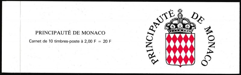 Sc# 1660b Monaco 1989 Rue des Spelugues complete 2fr booklet pane MNH $12.00 