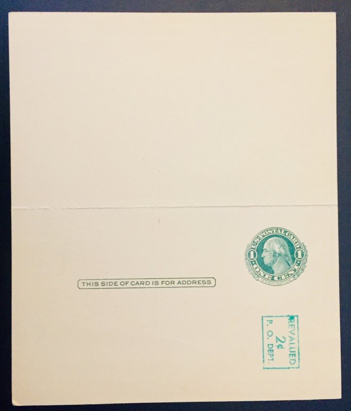 United States #UY14 2¢+2¢ Washington Postal Reply Card (1952). Mint