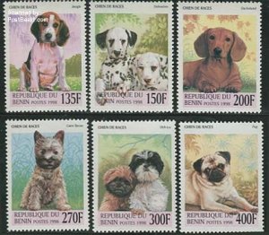 Benin 1998, Puppy dogs 6v, MNH