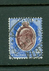 Great Britain. Malta 1904. King Edward VII. 2 1/2 D. LH. Cancel. Ultra/Brown.