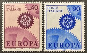 Italy 1967 #951-2, Europa, MNH.