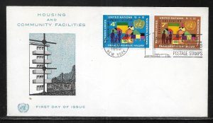 United Nations NY 100-101 Housing Geneva Cachet FDC First Day Cover