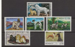 Monaco 1977-80 and 1998 Dog Show 6 stamps  MNH