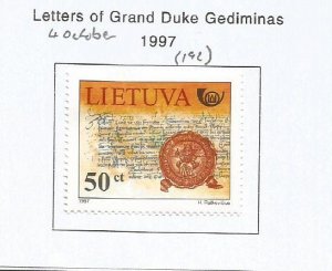 LITHUANIA - 1997 - Letters of Grand Duke Gediminas -  Perf Single Stamp - M L H