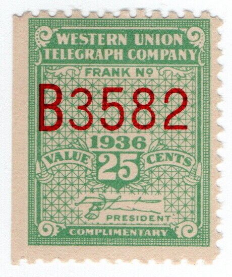 (I.B) US Telegraphs : Western Union 25c (1936)