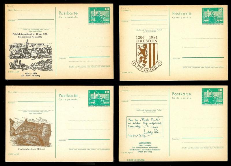 EAST GERMANY - DDR (48) Unused Cacheted Postal Cards Various Events ALL MNH