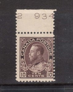 Canada #116 NH Mint Imprint Single