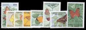 Turks & Caicos Islands #826-835 Cat$14.40, 1990 Butterflies, complete set, ne...