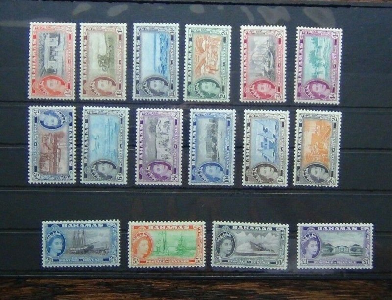 Bahamas 1954 - 62 set to £1 MNH SG201 - SG216 MNH