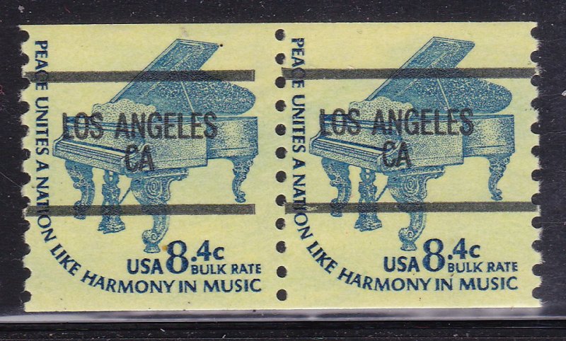 Precancel - Los Angeles, CA PSS 1615C-87 Coil Gap Pair- MNH