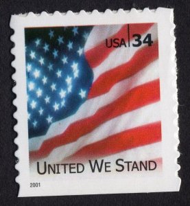 Scott #3549 United We Stand Flag Booklet Single Stamp - MNH