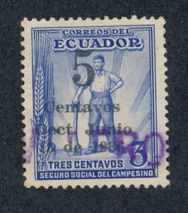 Ecuador 1936  Scott RA36 used - 35c on 3c, Worker