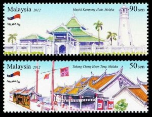 *FREE SHIP Melaka 750 Years Malaysia 2012 Temple Palace Mosque (stamp) MNH