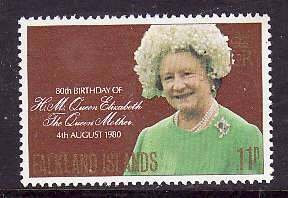 Falkland Is.-Sc#305- id9-unused NH set-Queen Mother-Birthday-1980-