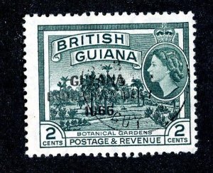 1966 British Guiana Sc #1 error missing INDEPENDENCE used cv.$ ( 8865 BCXX5 )