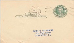 United States Fleet Post Office 1c Martha Washington Reply Half Postal Card 1...