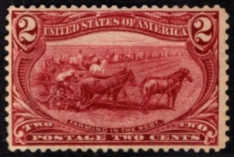 1898 US Scott #- 286 2 Cents Trans-Mississippi Farming In The West Unused