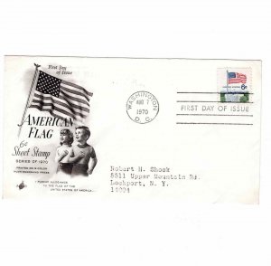 USA 1970 FDC Sc 1338d American Flag Artcraft Cachet Washington DC