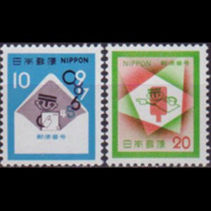 JAPAN 1972 - Scott# 1118-9 Postal Code Set of 2 NH