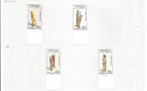 VENDA - 1987 - Wood Sculptures - Perf 4v Set - Mint Light Hinged