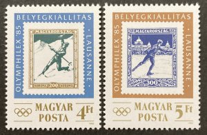 Hungary 1985 #2912-3, OLYMPHILEX '85, MNH.