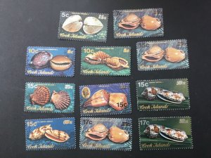 ICOLLECTZONE Cook Islands 488-498 shells VF NH
