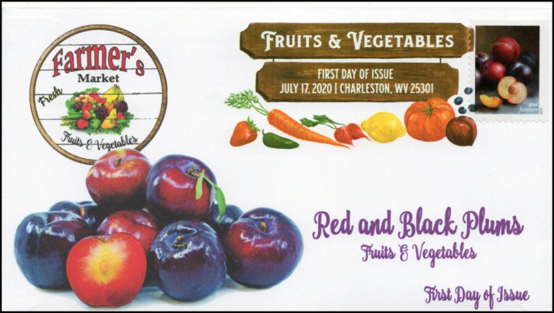 20-165, 2020, SC 5484, Fruits & Vegetables, FDC, Digital Color Postmark,