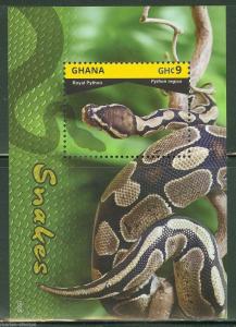 GHANA  2015 SNAKES   SOUVENIR SHEET I  MINT NH