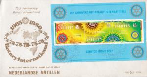 Netherlands Antilles 1980 Rotary Club International Sheet tied to Cachet FDC