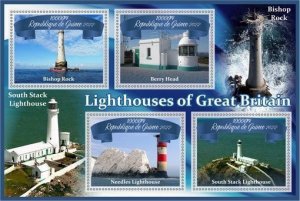 Stamps. Architecture, Lighthouses 2022 year 1+1 sheets perf Guinea