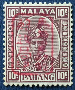 MALAYA Japanese Occupation opt PAHANG 10c Red opt MH SG#J181a M4928