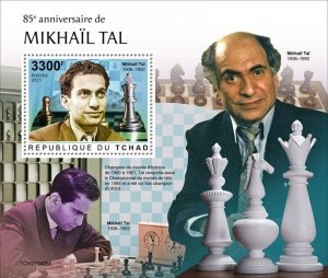 Chad - 2021 Chessmaster Mikhail Tal - Stamp Souvenir Sheet - TCH210436b