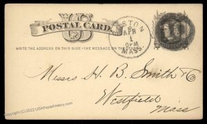 USA 1800s Boston Mass Negative Numeral 10 Fancy Cancel Cover 94959