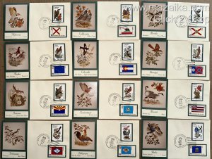 BIRDS & FLOWERS CMPLT SET 50 GORGEOUS SCARCE AA PHOTO CACHETS MARYLAND CANCELS !