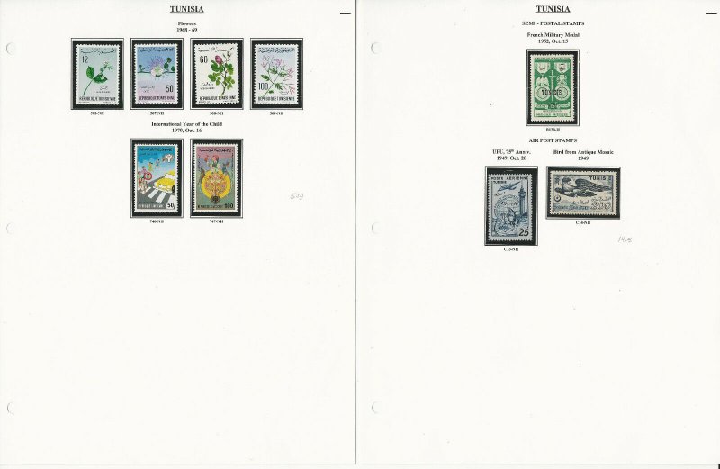 Tunisia Stamp Collection on 16 Steiner Pages, 1902-1979, JFZ 