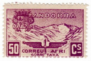 (I.B) Andorra Postal : Air Mail 50c