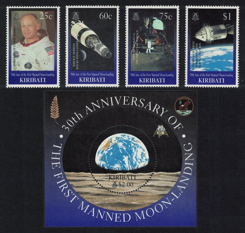 Kiribati First Manned Landing on Moon 4v+MS 1999 MNH SG#585-MS589