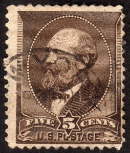 1882, US 5c, Garfield, Used, Sc 205