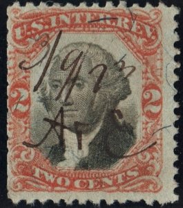 R135 2¢ Third Issue Documentary Stamp (1871) Used/Fault