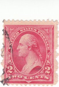 Scott # 251 - 2c Carmine - Washington, Type II -  Used - SCV - $14.00